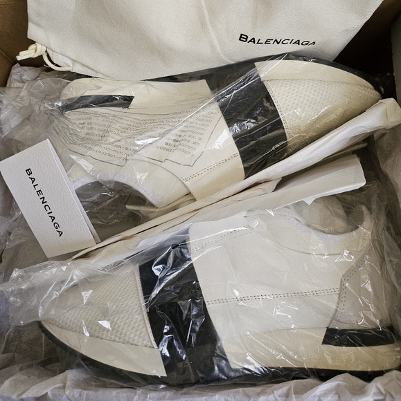 Balenciaga EU 42 US 9 UK 8 Race Runners Black White Blanc Noir Speed Track ITALY - Picture 4 of 13